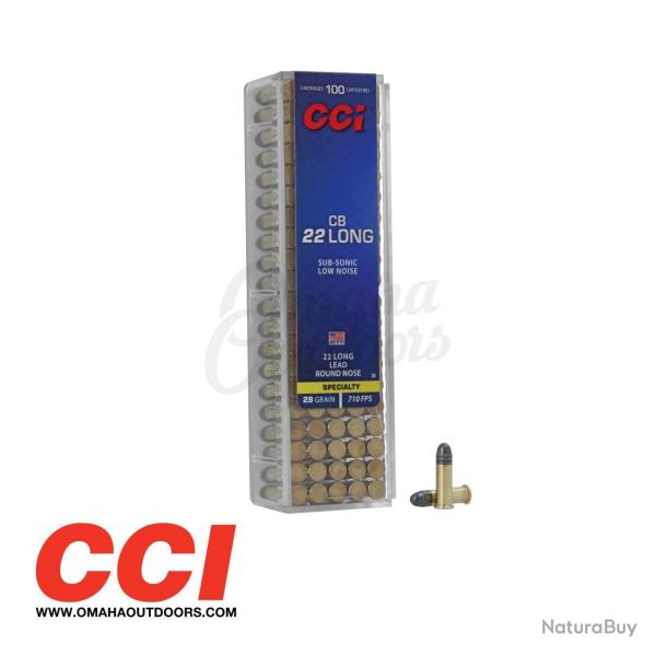 Cartouches CCI CB calibre 22 LONG LEAD ROUND NOSE x100