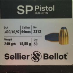 Ogives Sellier & bellot calibre 44mag SP 240grs x50