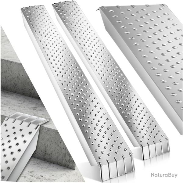 Lot 2 Rampes Pliable de Chargement en Acier Max 400kg 160cm en Acier galvanis�, Antid�rapant,