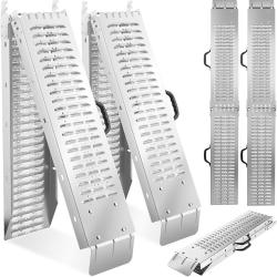 Lot 2 Rampes Pliable de Chargement en Acier Max 400kg 166 cm en Acier galvanis&eacute;, Antid&eacute;rapant,