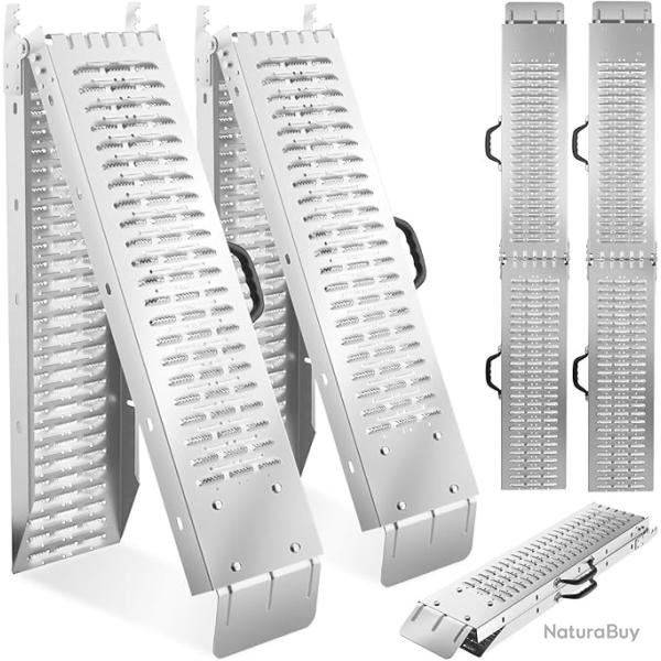 Lot 2 Rampes Pliable de Chargement en Acier Max 400kg 166 cm en Acier galvanis�, Antid�rapant,
