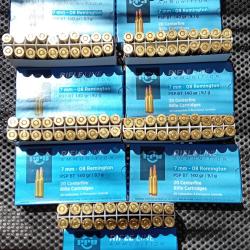 7 Bo&icirc;tes soit 140 Munitions PPU Ammunition Calibre 7mm-08 REM  140 Grains Voir Photos