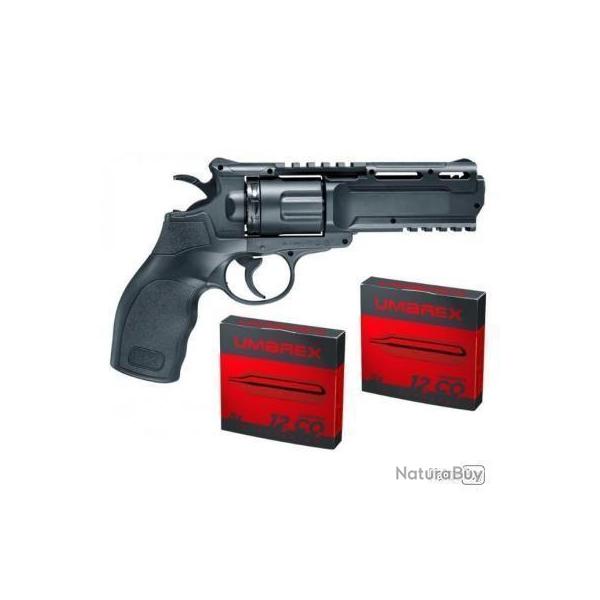PACK REVOLVER TORNADO  UMAREX 4'' BB'S CAL. 4.5 MM + 2 barillets + 10 Sparclettes Co�