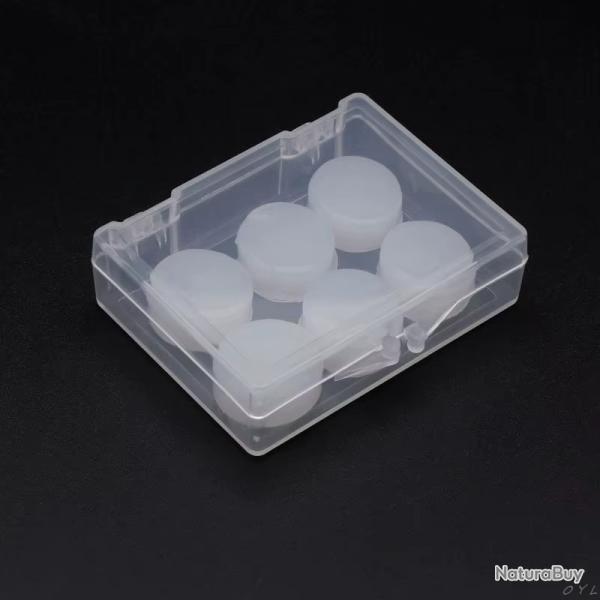 6 bouchons d'oreille Silicone �tanche Anti-bruit Protection auditive