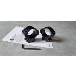 Colliers de montage lunette Hawke 30mm rail 11mm hauteur m&eacute;dium.