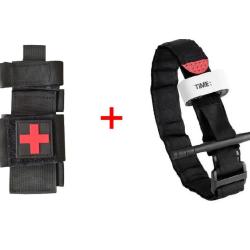Ensemble n&deg;3 Garrot + Porte-garrot Noir + Patch R/N