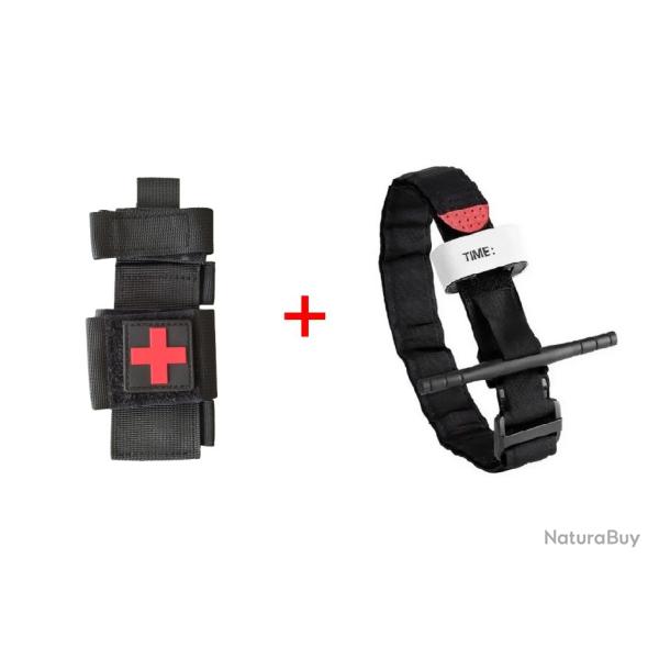 Ensemble n�3 Garrot + Porte-garrot Noir + Patch R/N