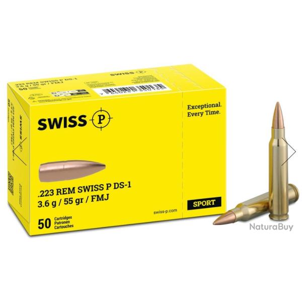 Munitions SWISS P cal.223rem FMJ DS-1 par 250