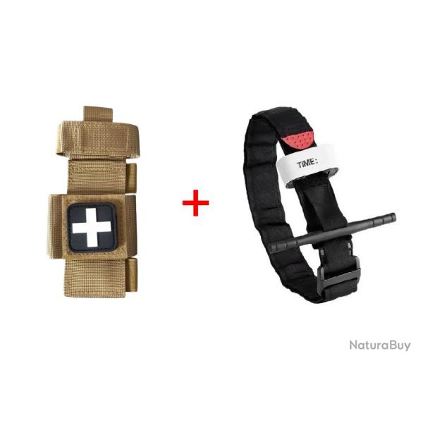 Ensemble n�3 Garrot + Porte-garrot Beige + Patch B/N
