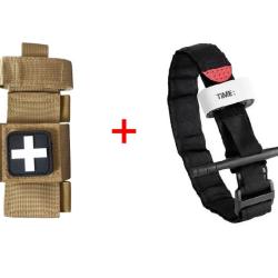Ensemble n&deg;3 Garrot + Porte-garrot Beige + Patch B/N (1)