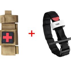 Ensemble n&deg;3 Garrot + Porte-garrot Beige + Patch R/N (1)