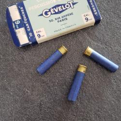 Cartouche 9mm GEVELOT &agrave; percussion centrale