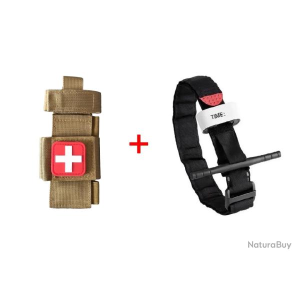 Ensemble n�3 Garrot + Porte-garrot Beige + Patch B/R