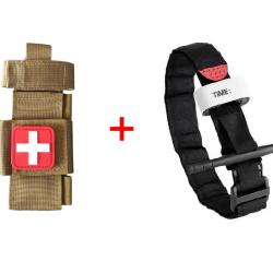 Ensemble n&deg;3 Garrot + Porte-garrot Beige + Patch B/R (1)