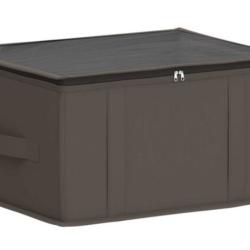 Bo&icirc;te rangement tissu intiss&eacute; gris 43x34x23 cm pliable fen&ecirc;tre transparente