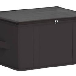 Bo&icirc;te rangement tissu intiss&eacute; anthracite 43x34x23 cm pliable fen&ecirc;tre transparente