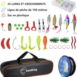 Kit de Canne &agrave; p&ecirc;che T&eacute;lescopique1.8m Fibre de Carbone Kit Leurres Moulinet Sac Transport Spinning