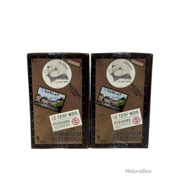 Vente Flash, "Le Cerf Noir" IGP P�rigord, 100% Merlot, le Bag In Box de 5 litres x2 vente flash !