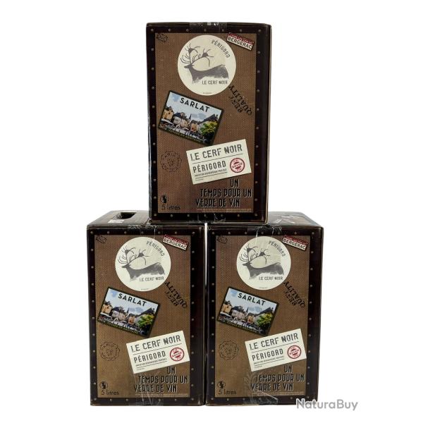 Vente Flash, "Le Cerf Noir" IGP P�rigord, 100% Merlot, le Bag In Box de 5 litres x3 vente flash !