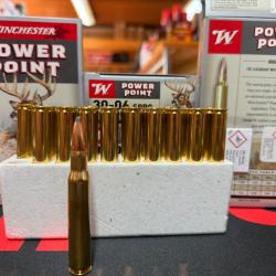 LOT DE 10 BOITES DE 20 MUNITIONS WINCHESTER CAL 30-06 SPRG POWER POINT 180 GRAIN