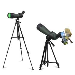 Longue Vue HD 25-75x80 BAK4 FMC Tr&eacute;pied R&eacute;glable Adaptateur Smartphone Observation Chasse Tir Nature