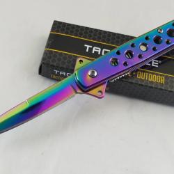 Couteau Stiletto Semi Automatique Lame Spectrum Manche Alu Spectrum Tac Force Linerlock Clip