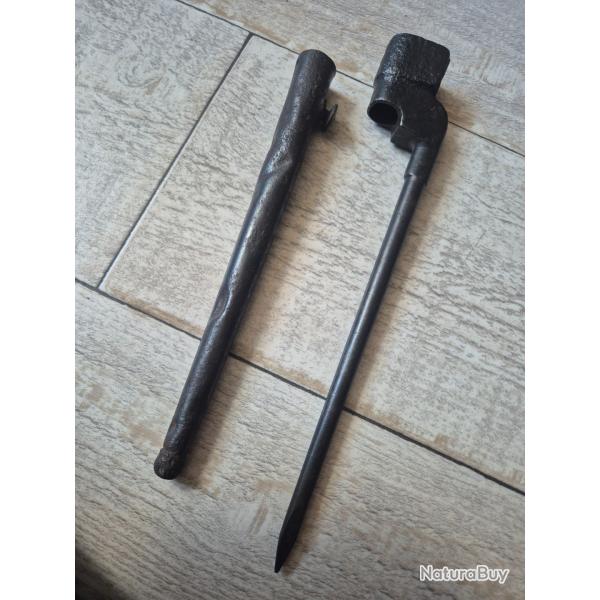 Ba�onnette anglaise clou pour Lee Enfield WW2 et son fourreau