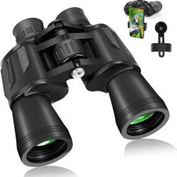 Jumelles Adultes Haute Puissance 20 x 50 Professionnelles HD Etanche Prisme BAK4 Concert Voyage Noir