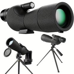 Longue Vue 25-75x60 HD Prisme BAK4 Lentille ED Observation Faune Chasse Camping Outdoor Noir