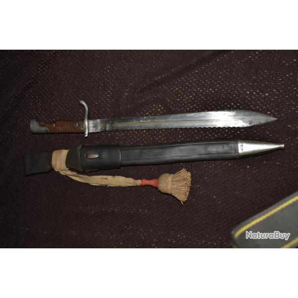 ba�onnette 98/05 � dent de scie premier type avec gousset cuir WH et trodel