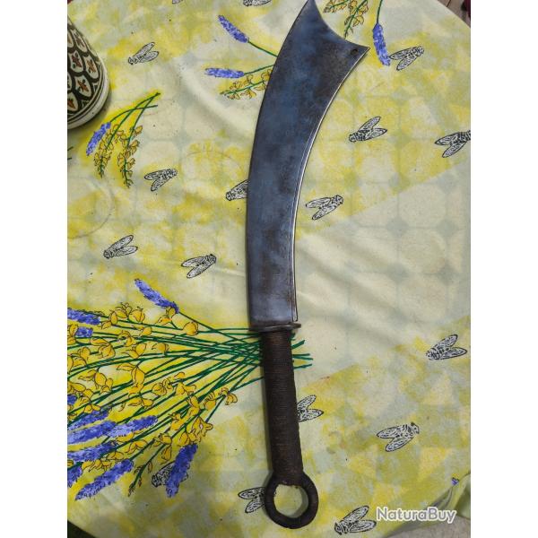 Authentique Dadao Chinois Ancien 1928-1934 - Sabre de Milice avec Gravures "??" - Lame 38,5cm