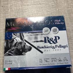 Munition cal 12 MG2 MYTHOS B&P Baschieri&Pellagri 12/70 36gr plomb n'3