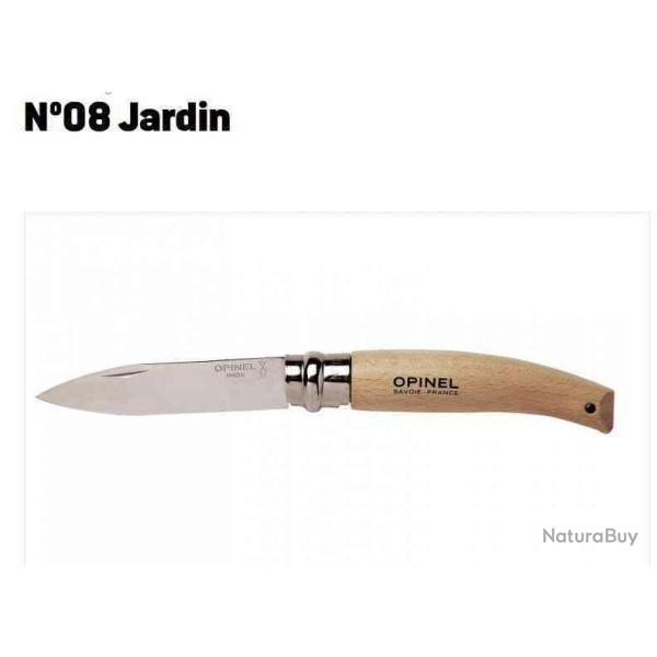 Opinel Couteau de poche n� 08, Jardin, Garden, pointu, acier inoxydable/h�tre