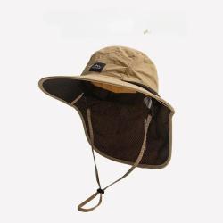 Chapeau de P&ecirc;che Anti-UV Unisexe S&eacute;chage Rapide Coupe-Vent Rabat Cou Randonn&eacute;e Outdoor Kaki