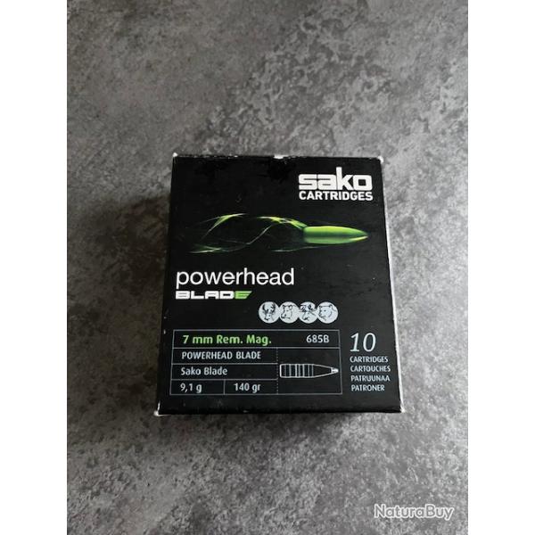 A 1�  1 boite de munition SAKO POWERHEAD BLADE 7mm Rem Mag