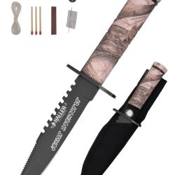 Couteau de Survie Enfant Adventurer Camo avec Boussole