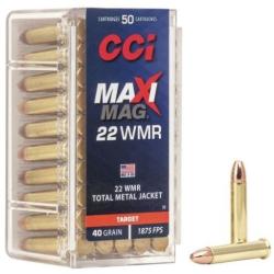 Munitions CCI cal.22mag maximag cuivr&eacute;e target 40gr TMJ par 500