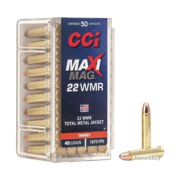 Munitions CCI cal.22mag maximag cuivr�e target 40gr TMJ par 500