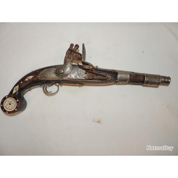 JOLI ANCIEN GRAND PISTOLET � SILEX - AFRIQUE DU NORD