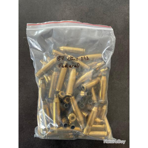 Lot de 87 �tuis .243 marque Federal
