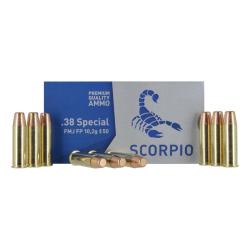 munitions STV SCORPIO Cal.38 sp&eacute;cial FMJ 158gr 10.2g PAR 50