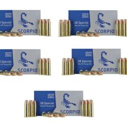 munitions STV SCORPIO Cal.38 sp&eacute;cial FMJ 158gr 10.2g PAR 250