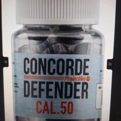 Concorde defender calibre 50 billes de d&eacute;fense a ailettes caoutchouc pour revolver pot de 30 munitio