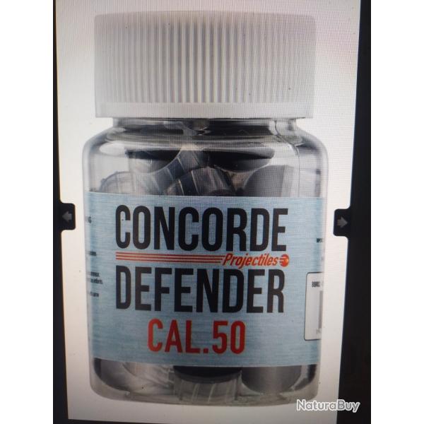 Concorde defender calibre 50 billes de d�fense a ailettes caoutchouc pour revolver pot de 30 munitio