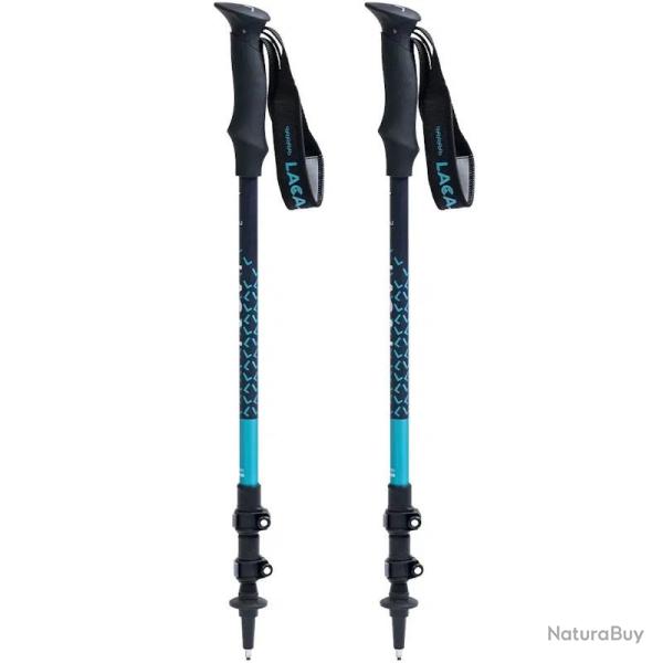 B�tons t�lescopiques Lacal Alu Stick 135 bleu