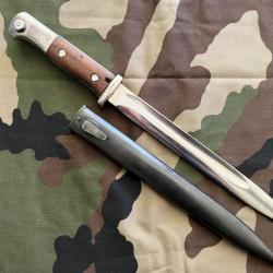 Ba&iuml;onnette allemande mauser gewehr 84/98 Weimar nickel&eacute;e