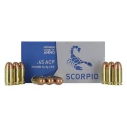 munitions STV SCORPIO Cal.45ACP FMJ 230gr 14.9G PAR 50