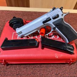 PISTOLET TANFOGLIO COMBAT SPORT INOX CAL.9X19 - 2 CHARGEURS - OCCASION