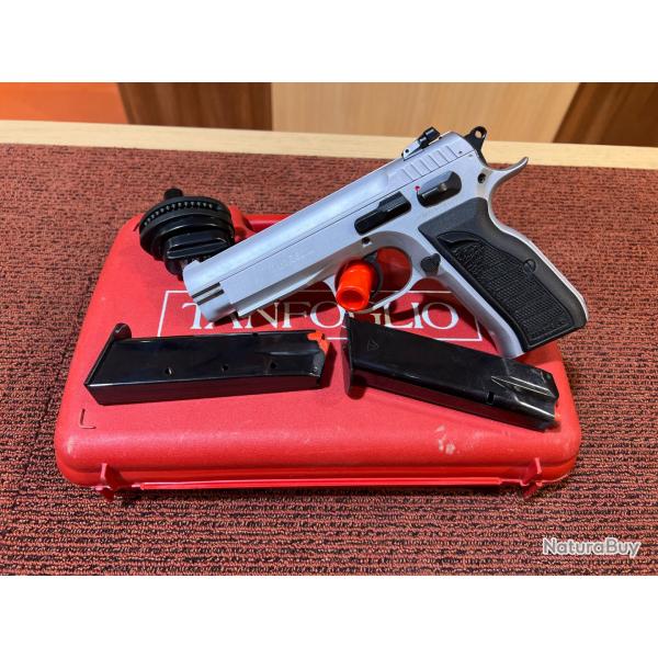 PISTOLET TANFOGLIO COMBAT SPORT INOX CAL.9X19 - 2 CHARGEURS - OCCASION