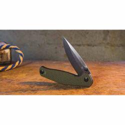 Couteau Pliant ABKT Tac Catalyst Lame Acier D2 SW Drop Point Manche G10 Vert Liner Lock AB1026G